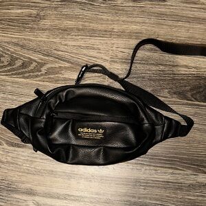 Adidas Black Belt Bag with Gold Logo